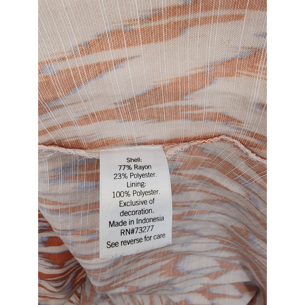 Nine West Petites Ikat Print High-Low Midi Dress Rust Orange Sleeveless PXS New - Picture 10 of 12